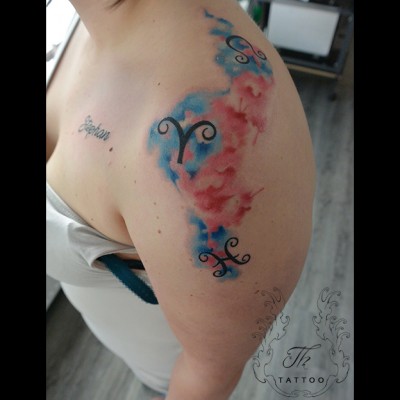 Tatuaj Zodii, Tatuaj watercolor, Tatuaje bucuresti, tatuaje,tatuaje fete, tattoo